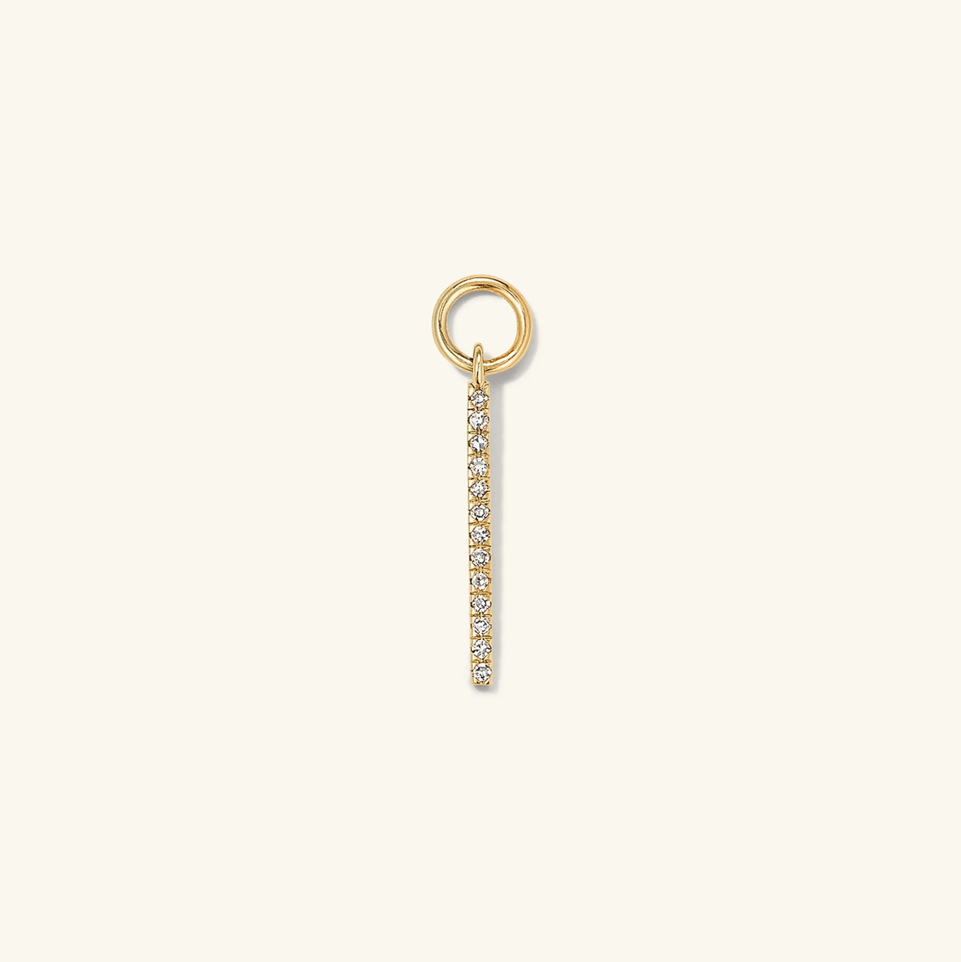 Mejuri Single Pavé Diamond Bar Hoop Charm- Hoop Charms | Earrings