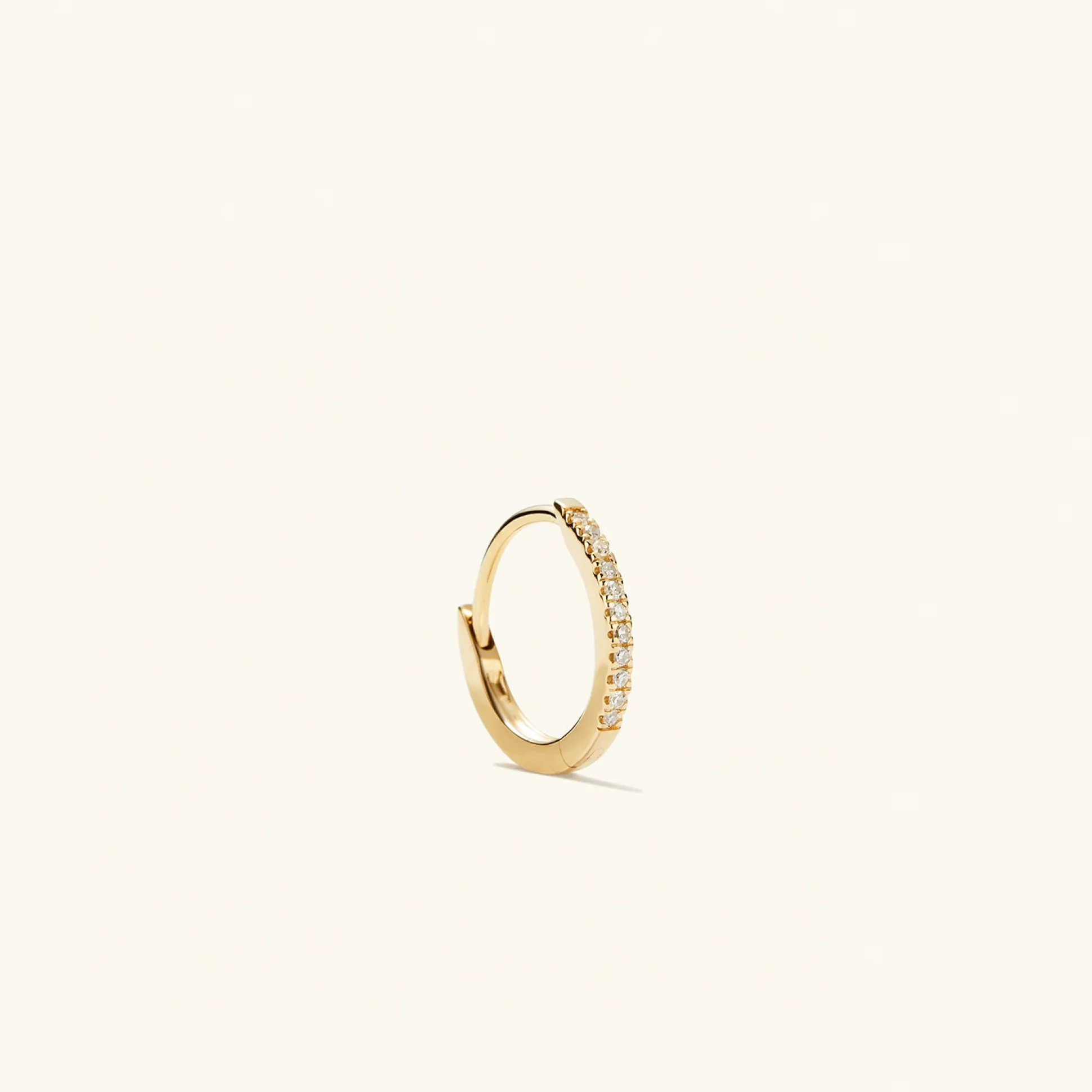 Mejuri Single Pavé Diamond Huggie Hoop- Single Earrings | Hoop Earrings