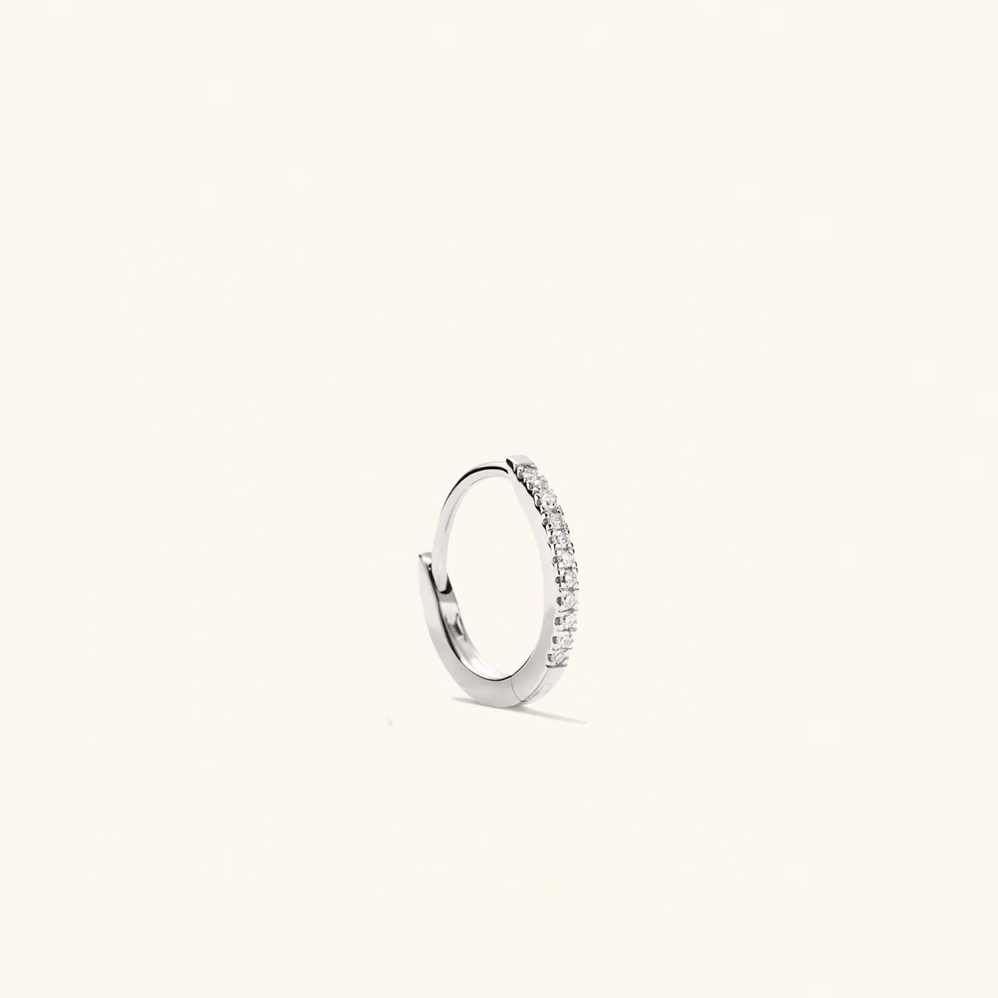 Mejuri Single Pavé Diamond Huggie Hoop- Single Earrings | Hoop Earrings