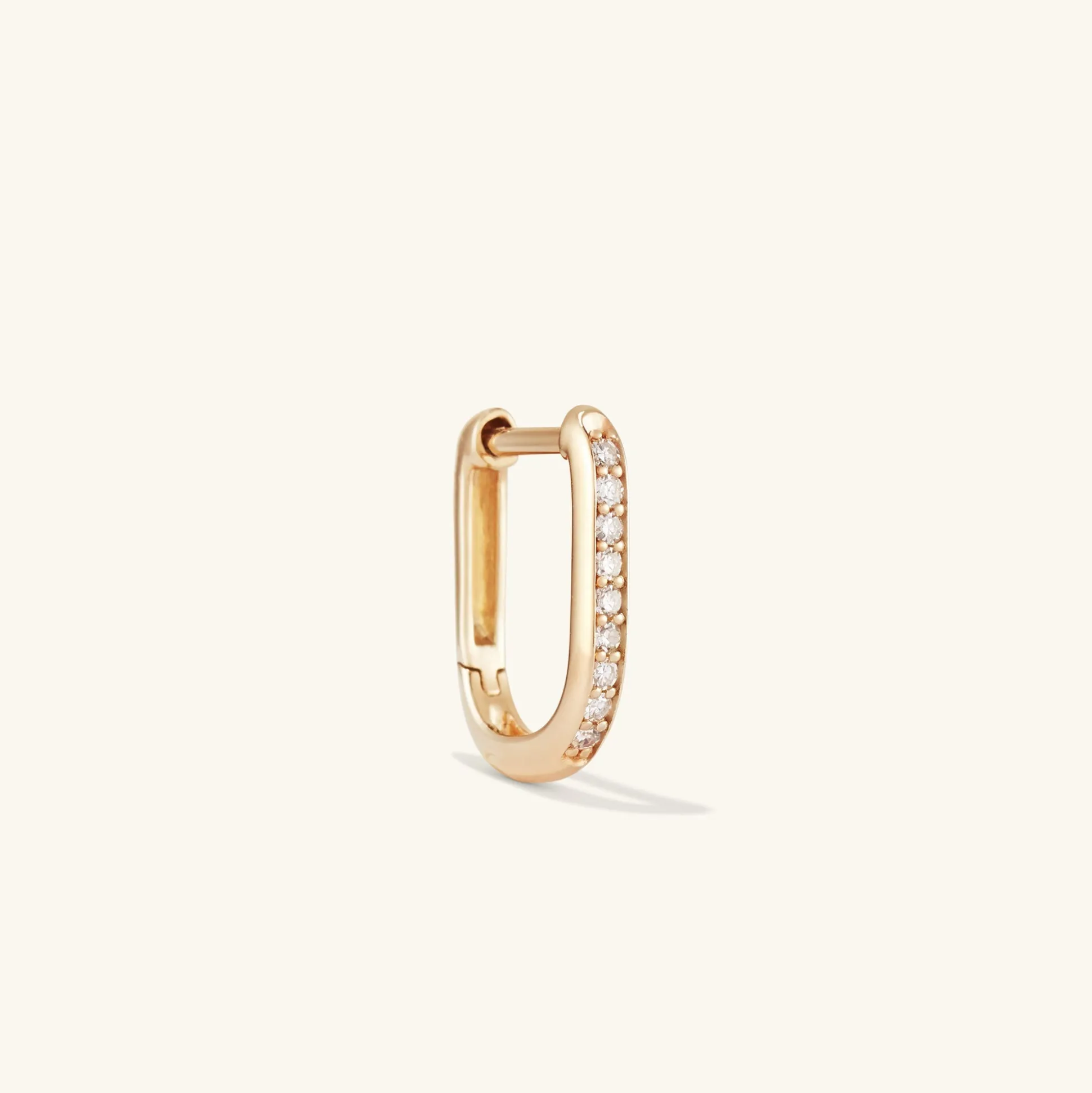 Mejuri Single Pavé Diamond Huggie U Hoop- Single Earrings | Hoop Earrings