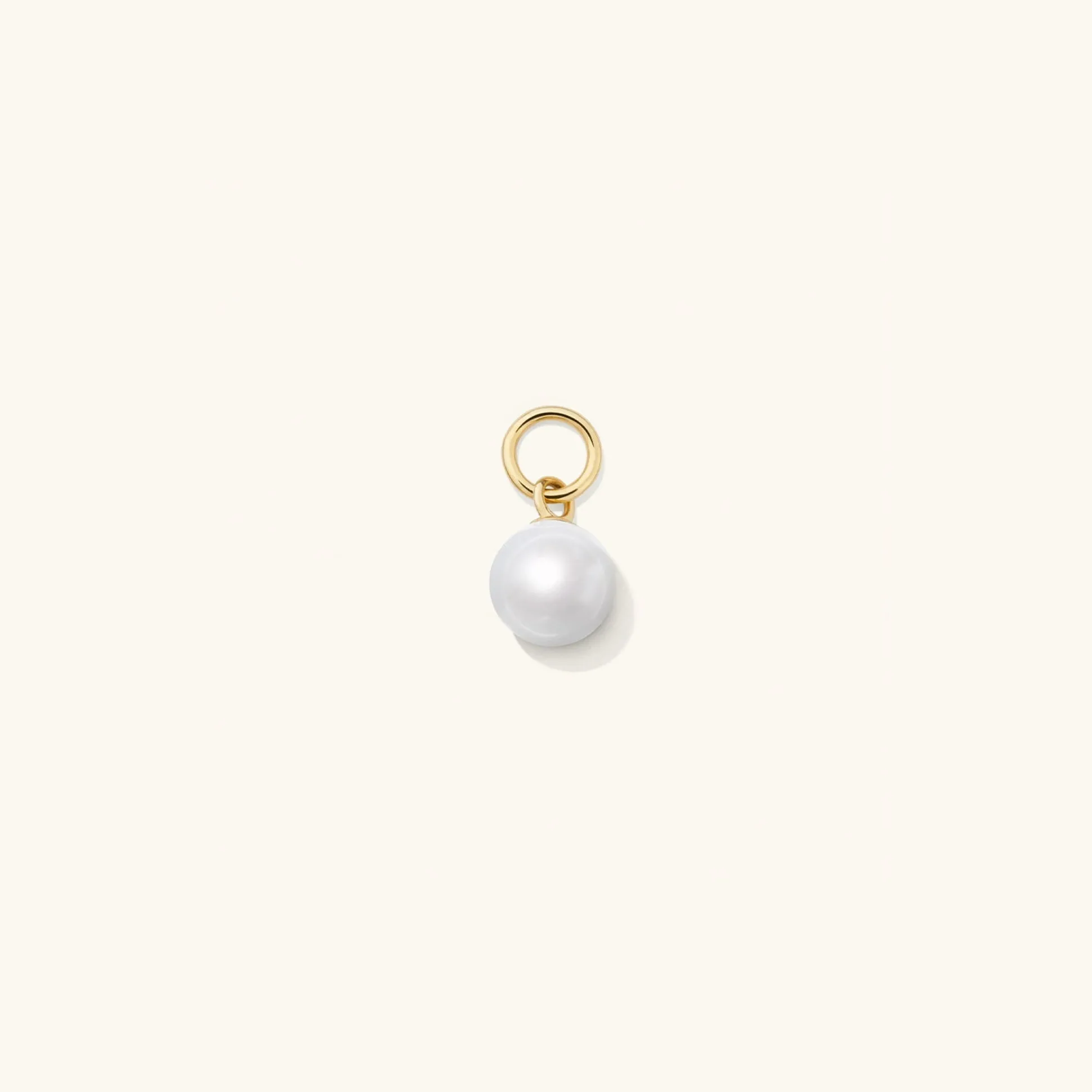 Mejuri Single Pearl Hoop Charm- Hoop Charms | Earrings