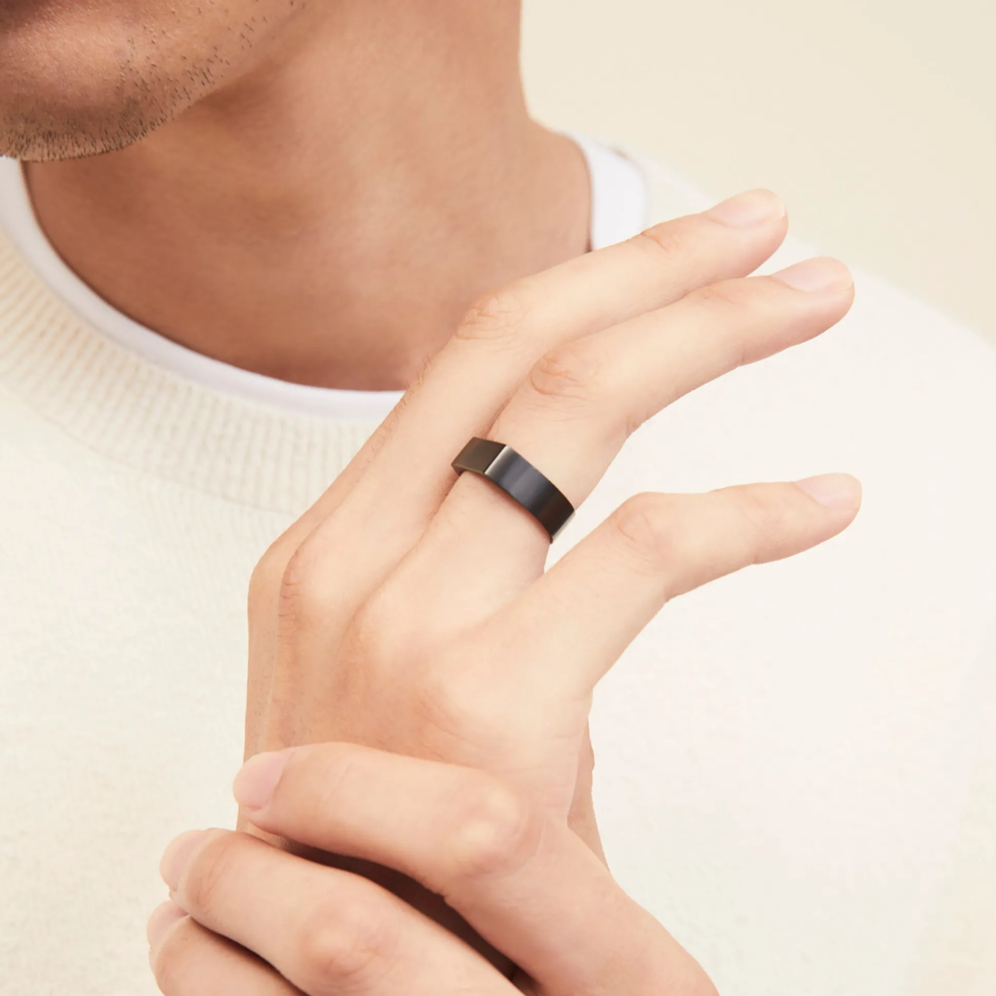 Mejuri Slim Rectangular Signet Ring- Rings | Men's