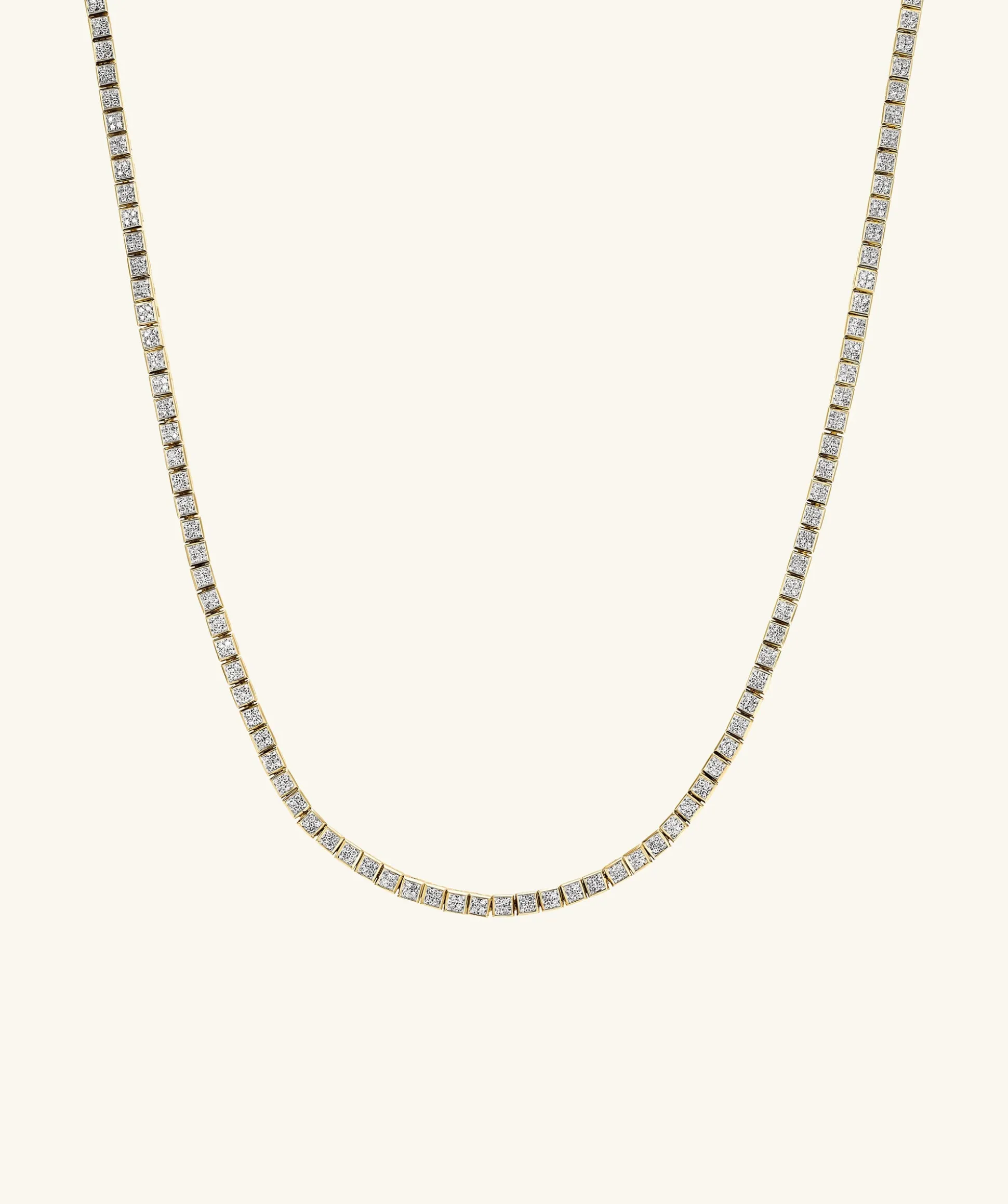 Mejuri Square Micro-Pavé Diamond Tennis Necklace- Tennis Necklaces | Necklaces