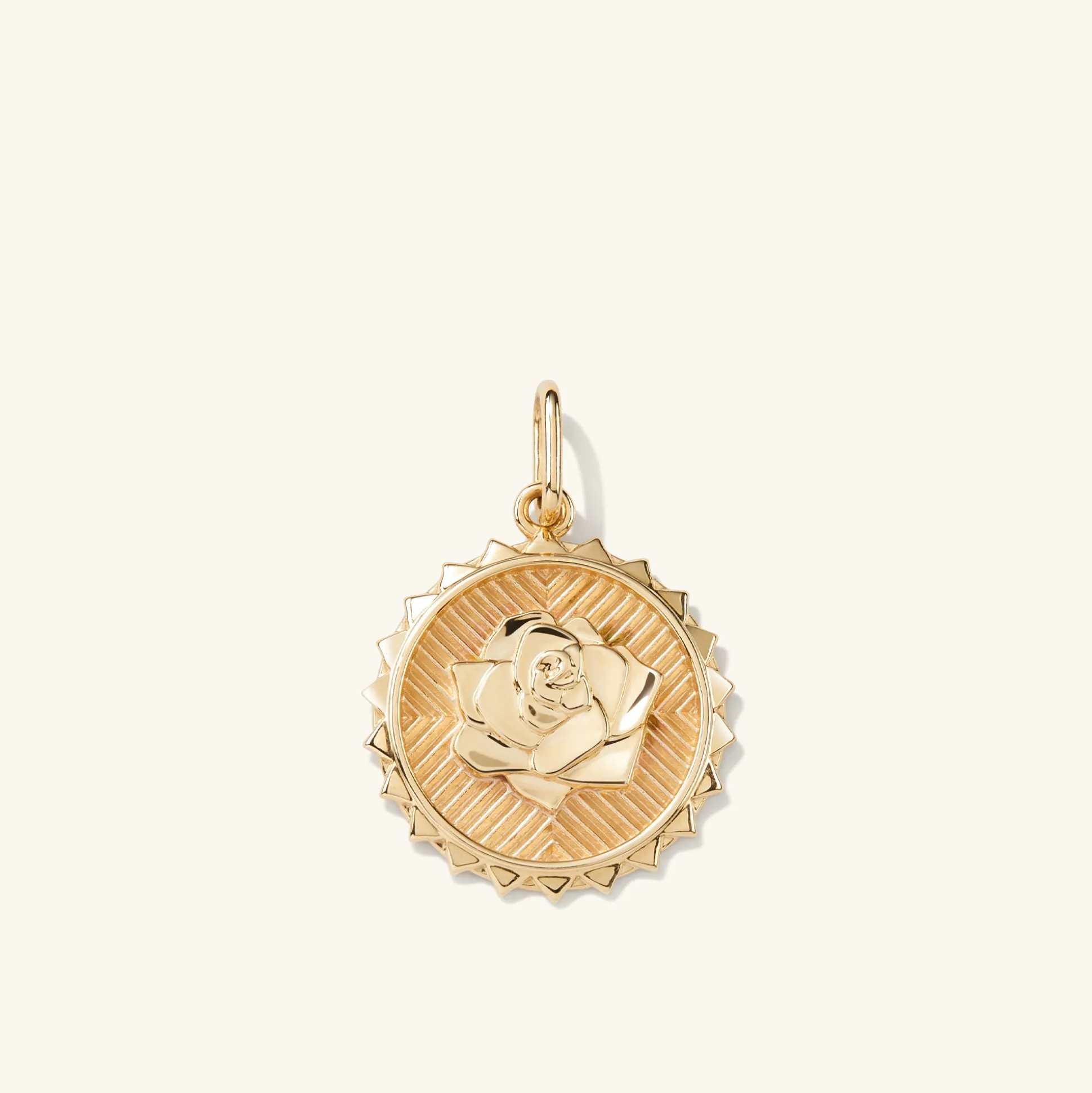 Mejuri Strength: Rose Coin Charm Pendant- Charms | Charms + Pendants