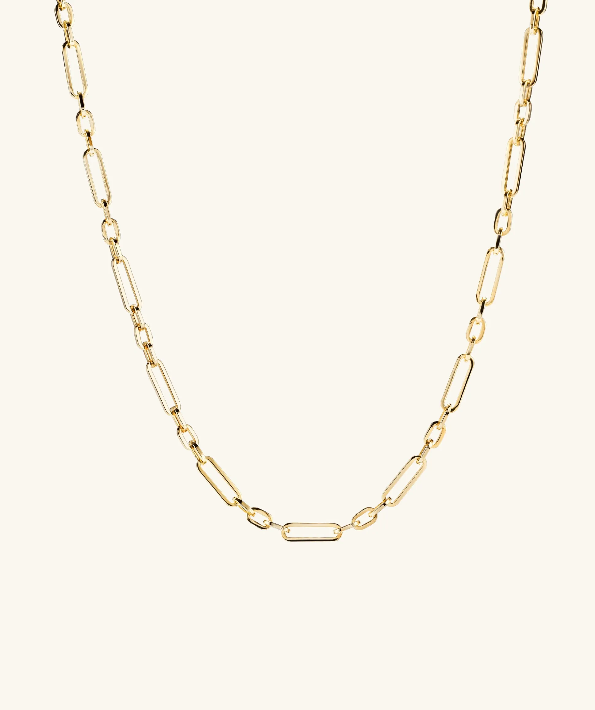 Mejuri Triple Link Paperclip Chain Charm Necklace- Chain Necklaces | Necklaces