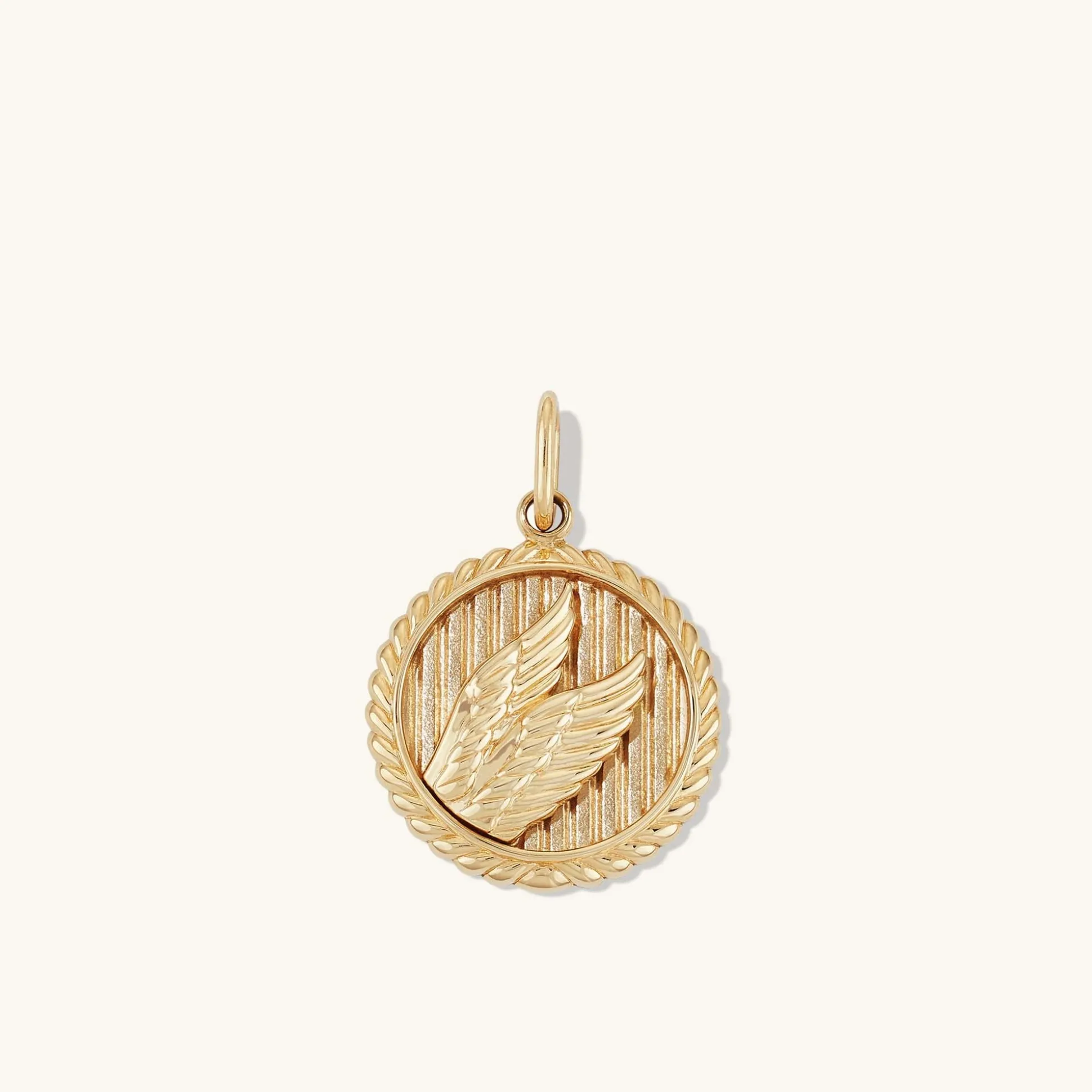 Mejuri Victory: Winged Coin Charm Pendant- Charms | Charms + Pendants