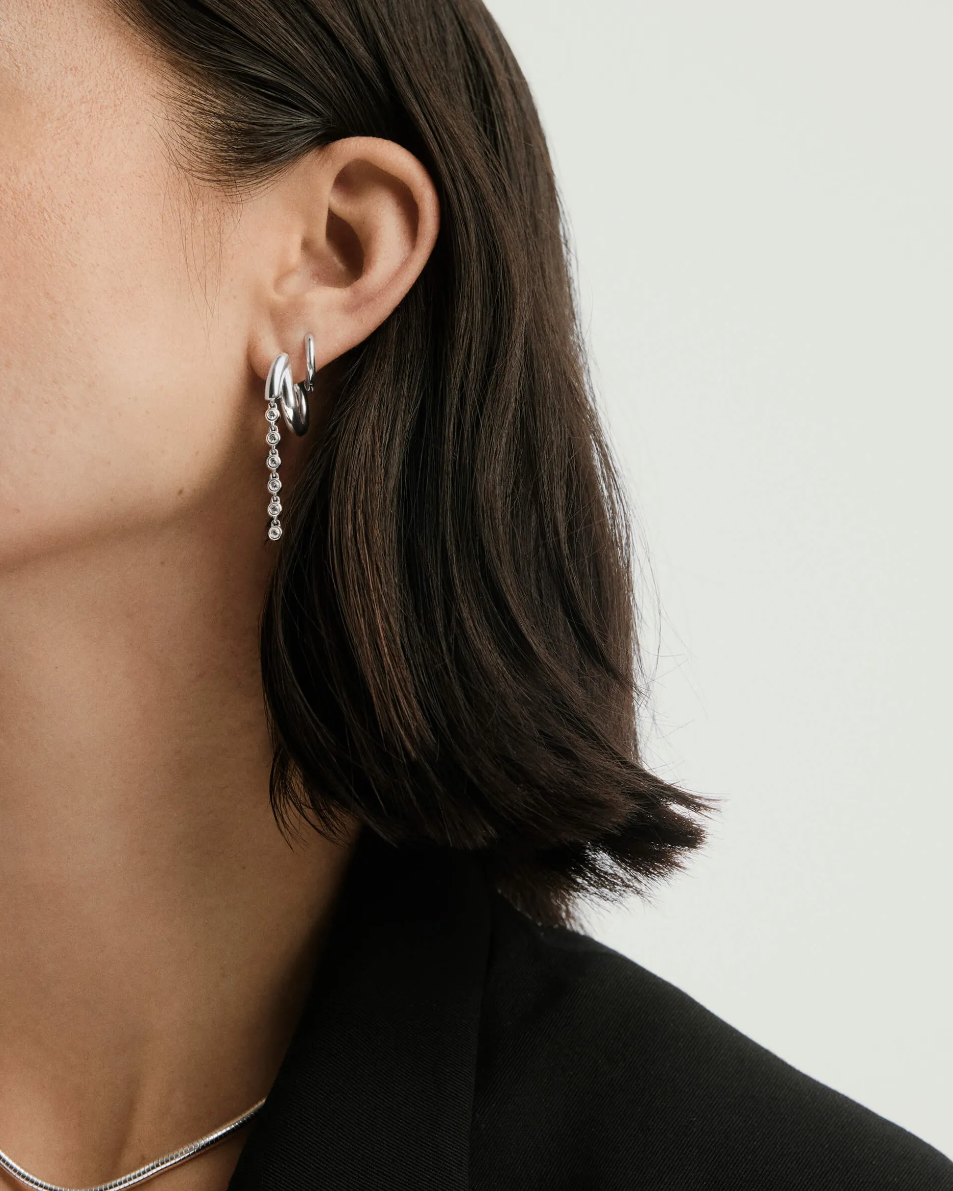 Mejuri Zadie Lab Grown Sapphire Drop Hoops- Hoop Earrings | Earrings